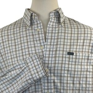 Facconable Men's Long Sleeve Button Down Plaid Shirt 100% Cotton READ SIZE INFO